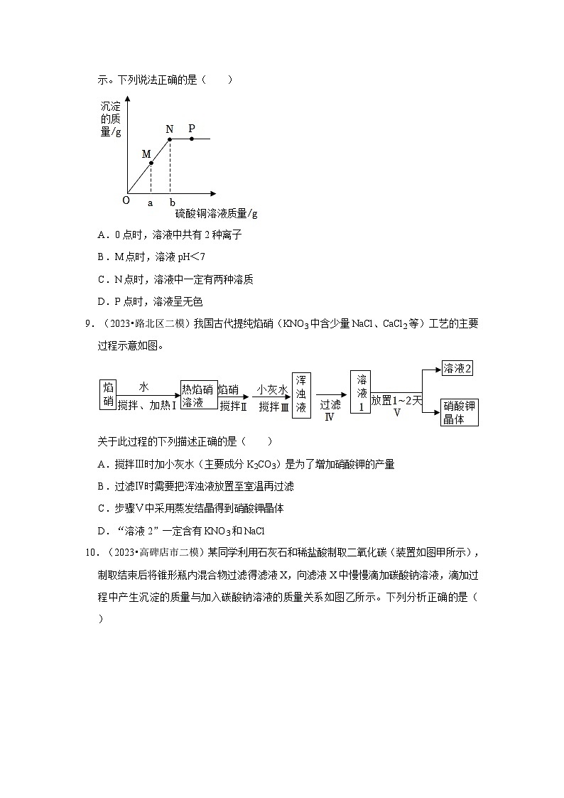 河北3年(2021-2023)中考化学模拟题分类汇编---盐 化学肥料第3页