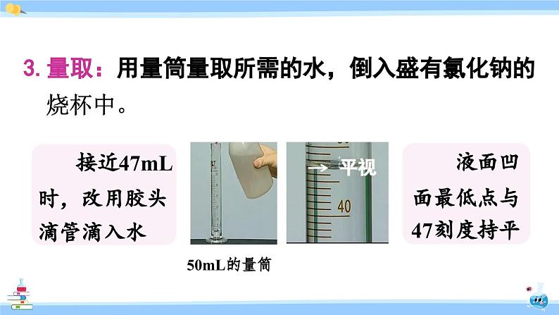 人教版九年级化学下册课件 第九单元 实验活动五 一定溶质质量分数的氯化钠溶液的配制第6页