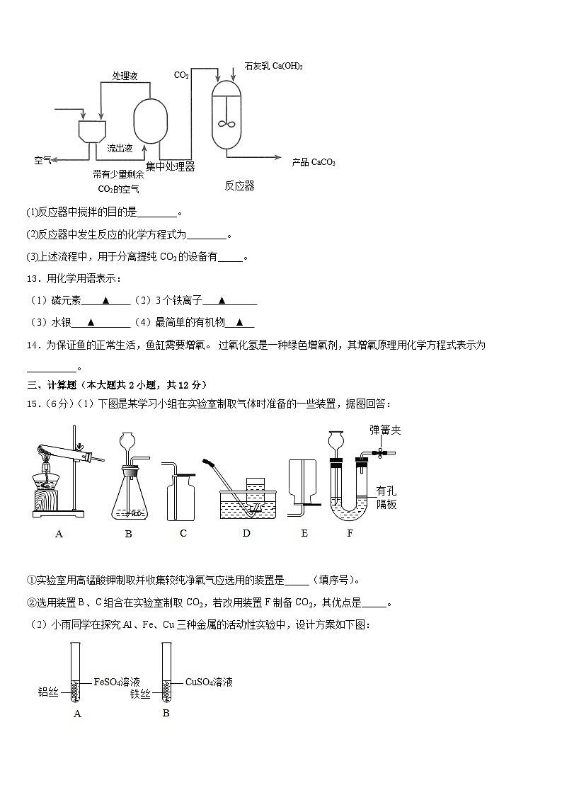 2023-2024学年吉林省白山市长白县化学九上期末统考模拟试题含答案第3页