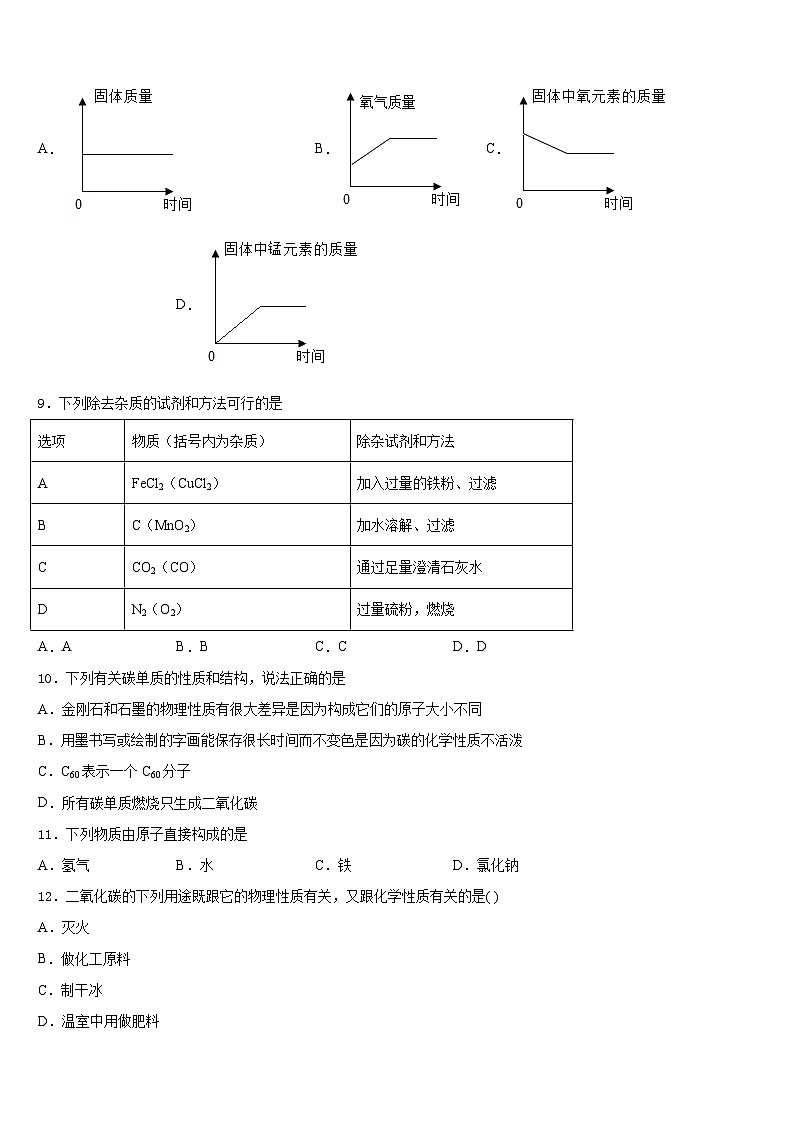 2023-2024学年吉林省长春市新区化学九上期末达标检测试题含答案第3页