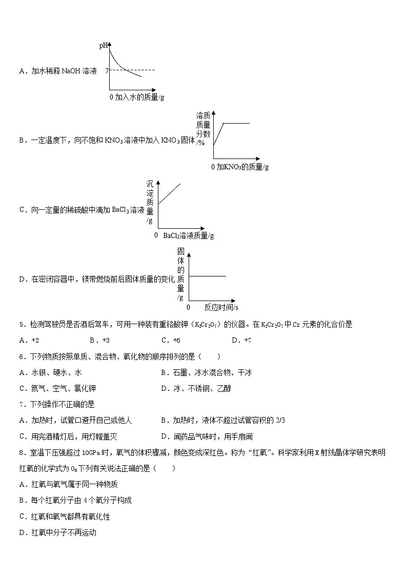 2023-2024学年四川省自贡市曙光中学九上化学期末学业质量监测模拟试题含答案第2页