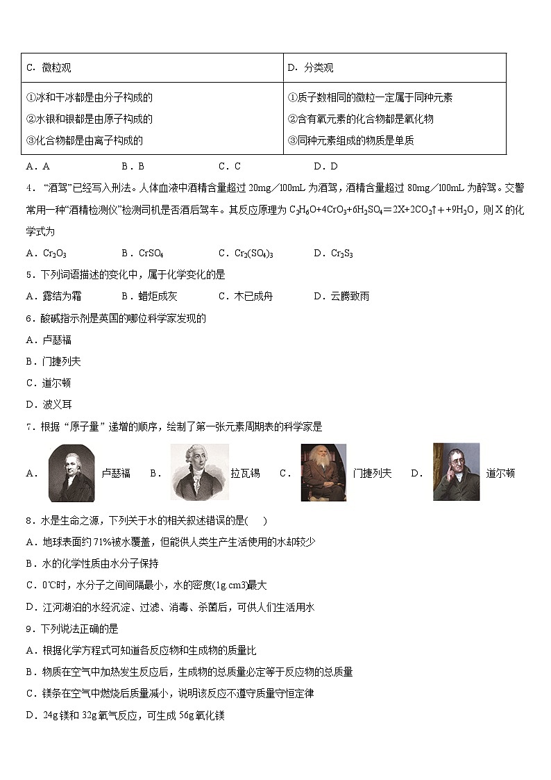 2023-2024学年安徽省宁国市宁阳学校化学九上期末统考试题含答案第2页
