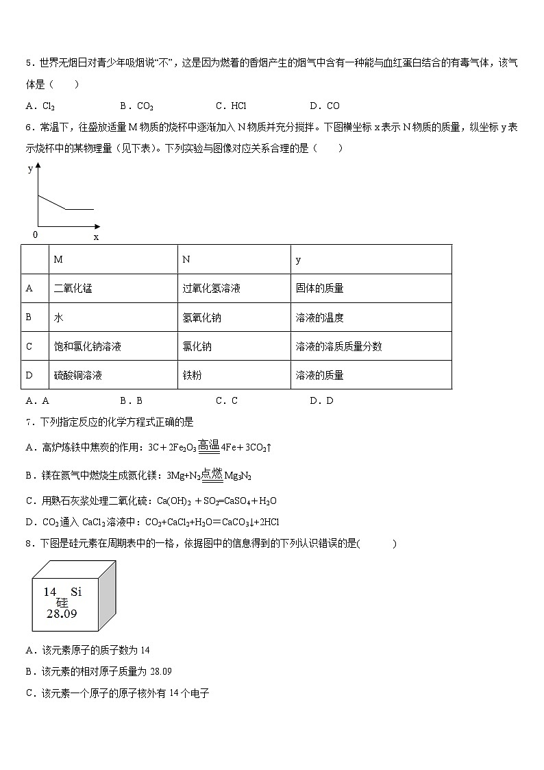 2023-2024学年安徽省铜陵市名校化学九上期末达标检测试题含答案第2页