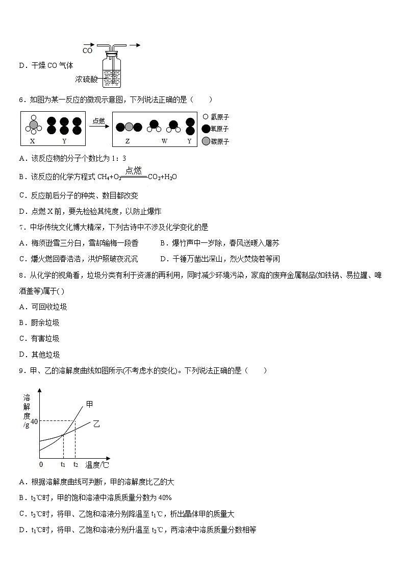 2023-2024学年山东省威海市文登区九上化学期末质量检测模拟试题含答案第3页