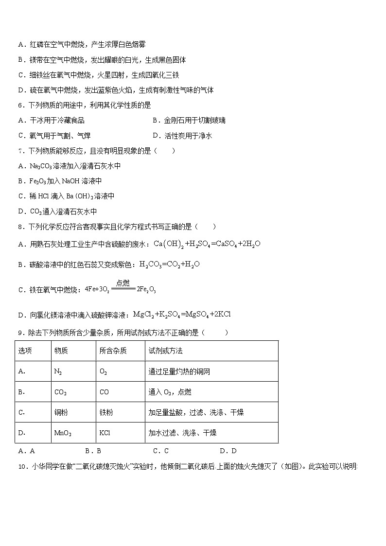 2023-2024学年山东省日照于里中学化学九年级第一学期期末调研试题含答案第2页