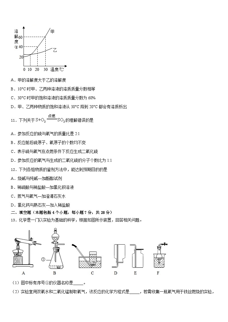 2023-2024学年山西省太原市九年级化学第一学期期末调研模拟试题含答案第3页