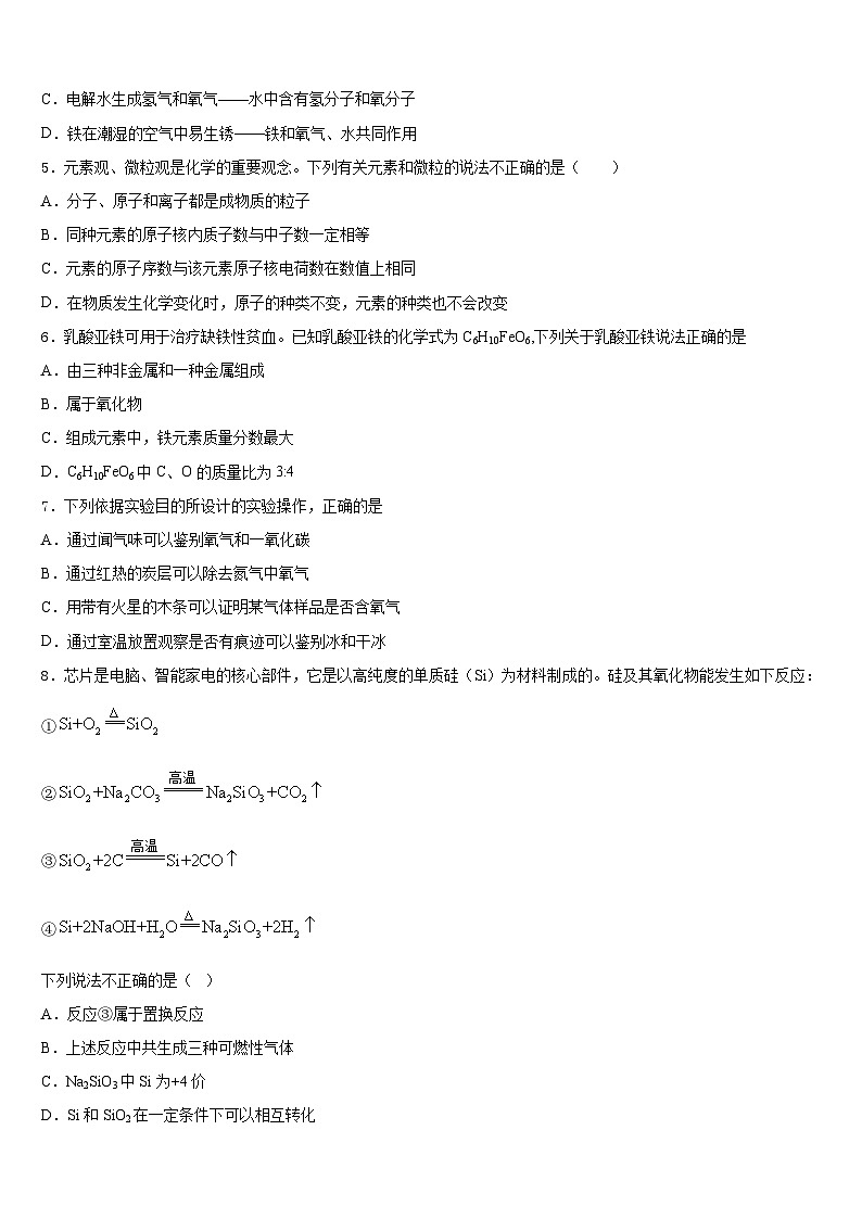 2023-2024学年广东省湛江市九上化学期末达标检测模拟试题含答案第2页
