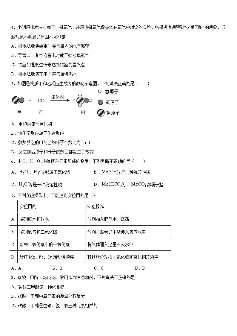 2023-2024学年江苏省姜堰市励才实验学校化学九年级第一学期期末联考试题含答案第2页