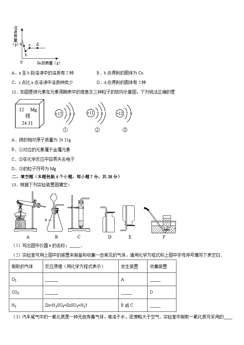 2023-2024学年江苏省张家港市第一中学化学九上期末综合测试模拟试题含答案第3页