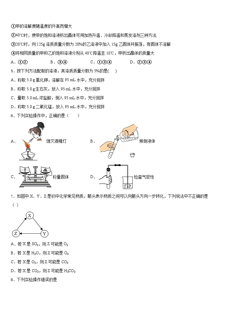 2023-2024学年江苏省江都区周西中学化学九年级第一学期期末复习检测试题含答案第2页