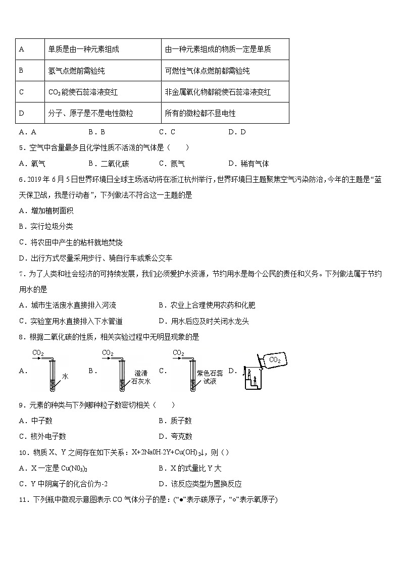 2023-2024学年江苏省江阴市第一初级中学化学九上期末质量检测模拟试题含答案第2页