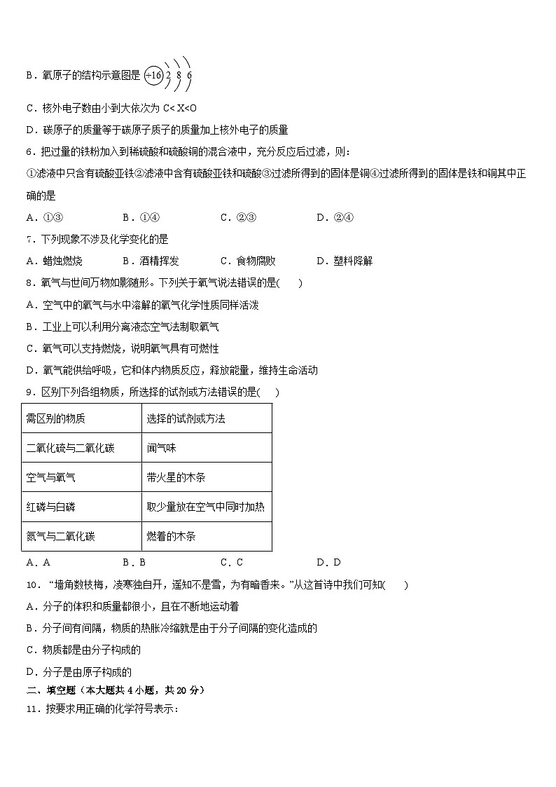 2023-2024学年江苏省期无锡市天一实验学校化学九上期末学业质量监测试题含答案第2页
