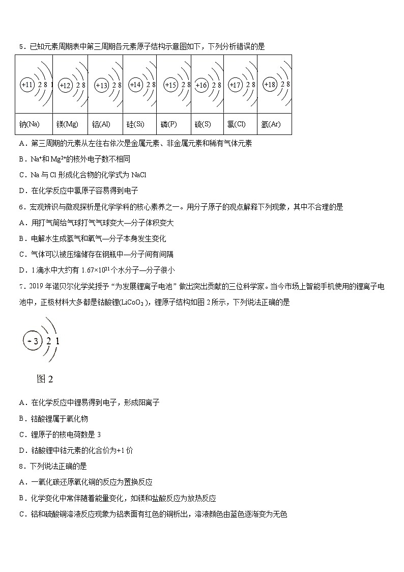 2023-2024学年荆门市重点中学化学九年级第一学期期末调研模拟试题含答案02