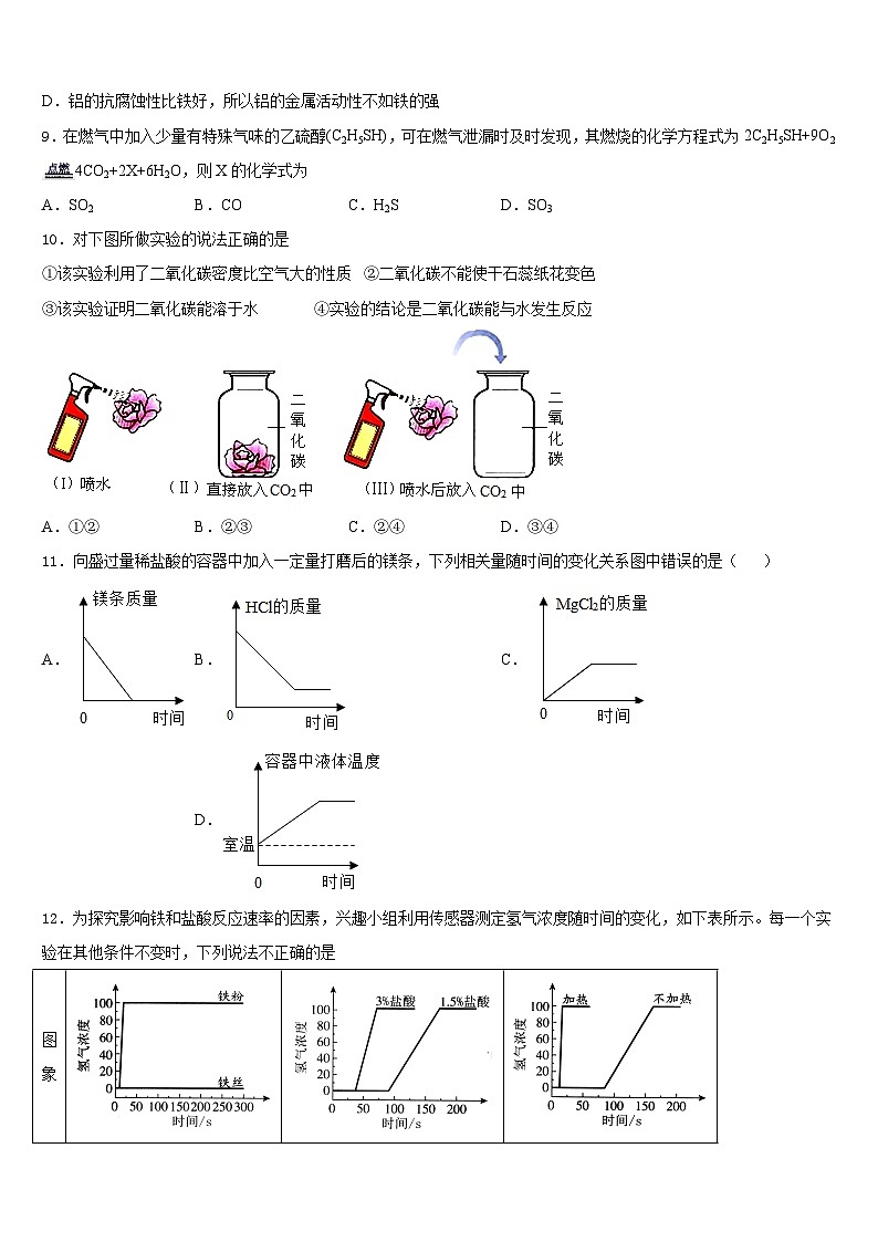 2023-2024学年荆门市重点中学化学九年级第一学期期末调研模拟试题含答案03
