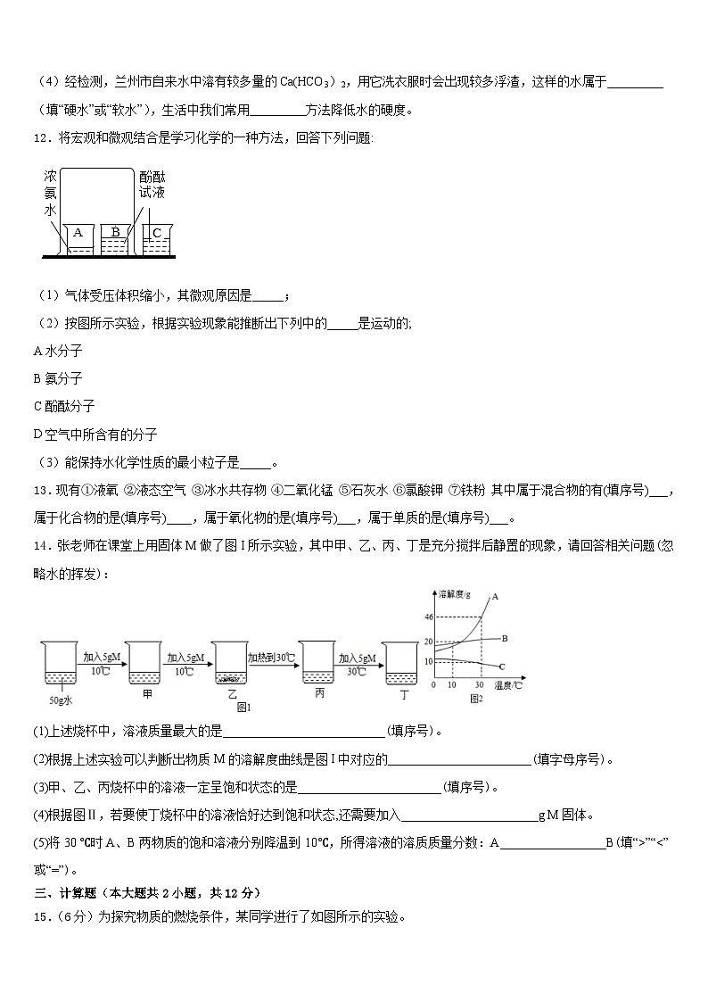 2023-2024学年重庆巴蜀中学化学九上期末经典试题含答案03