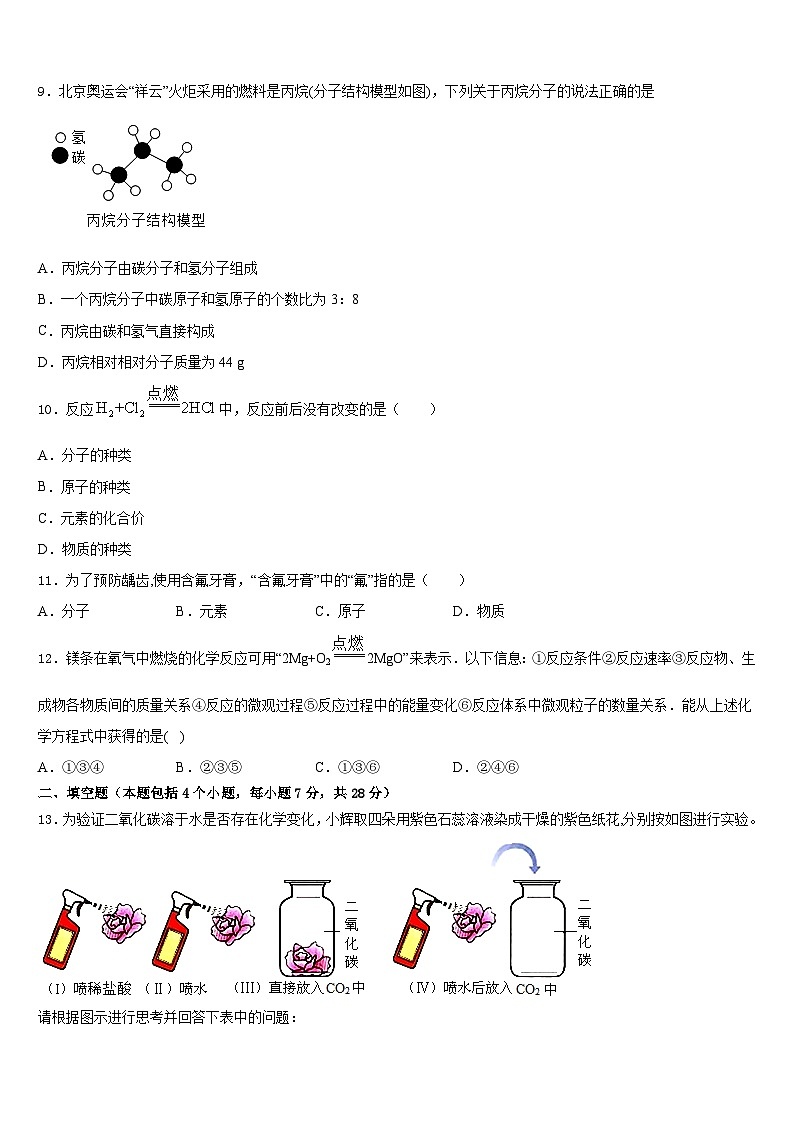 2023-2024学年江苏省无锡市江阴市南菁高中学实验学校化学九年级第一学期期末统考试题含答案第3页