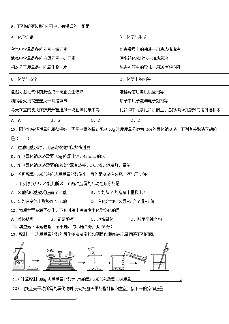 2023-2024学年河南省洛阳市化学九年级第一学期期末学业水平测试模拟试题含答案第3页