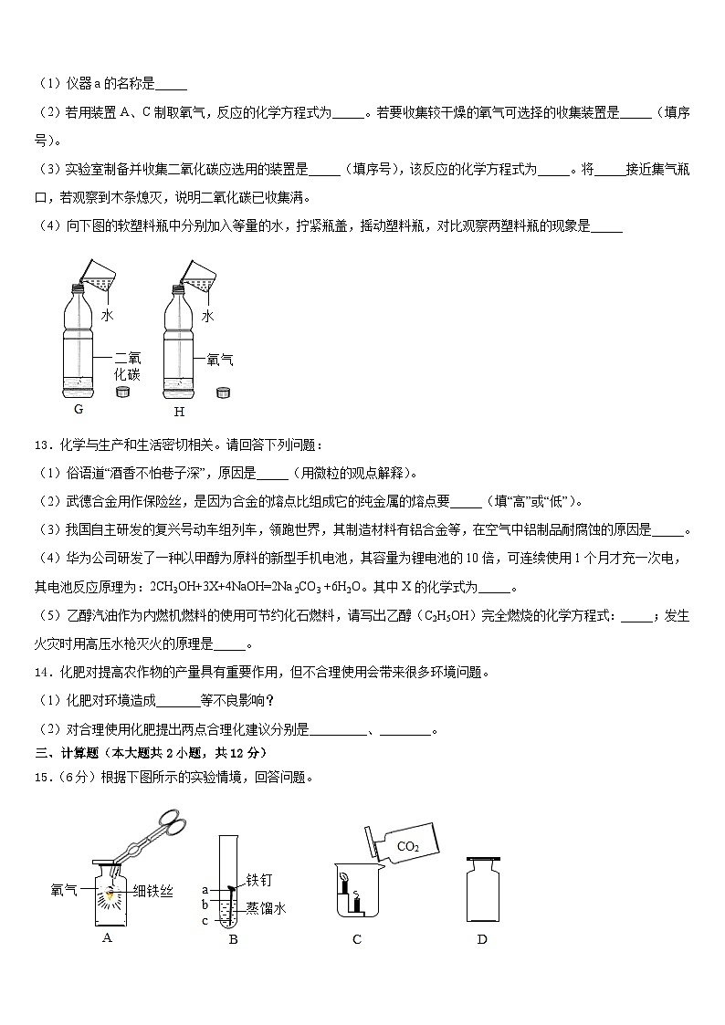 天津市南开区南开大附属中学2023-2024学年九年级化学第一学期期末联考试题含答案第3页