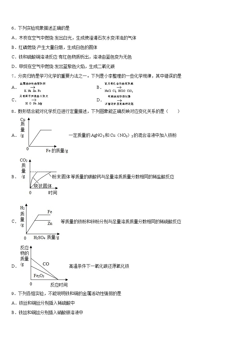 安徽省合肥包河区五校联考2023-2024学年化学九上期末经典试题含答案第3页