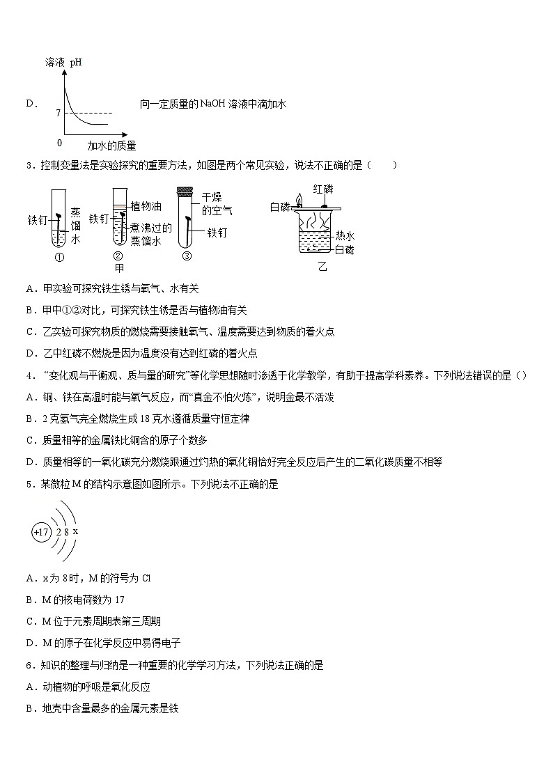 山东省青岛市即墨市七级中学2023-2024学年九年级化学第一学期期末监测试题含答案第2页