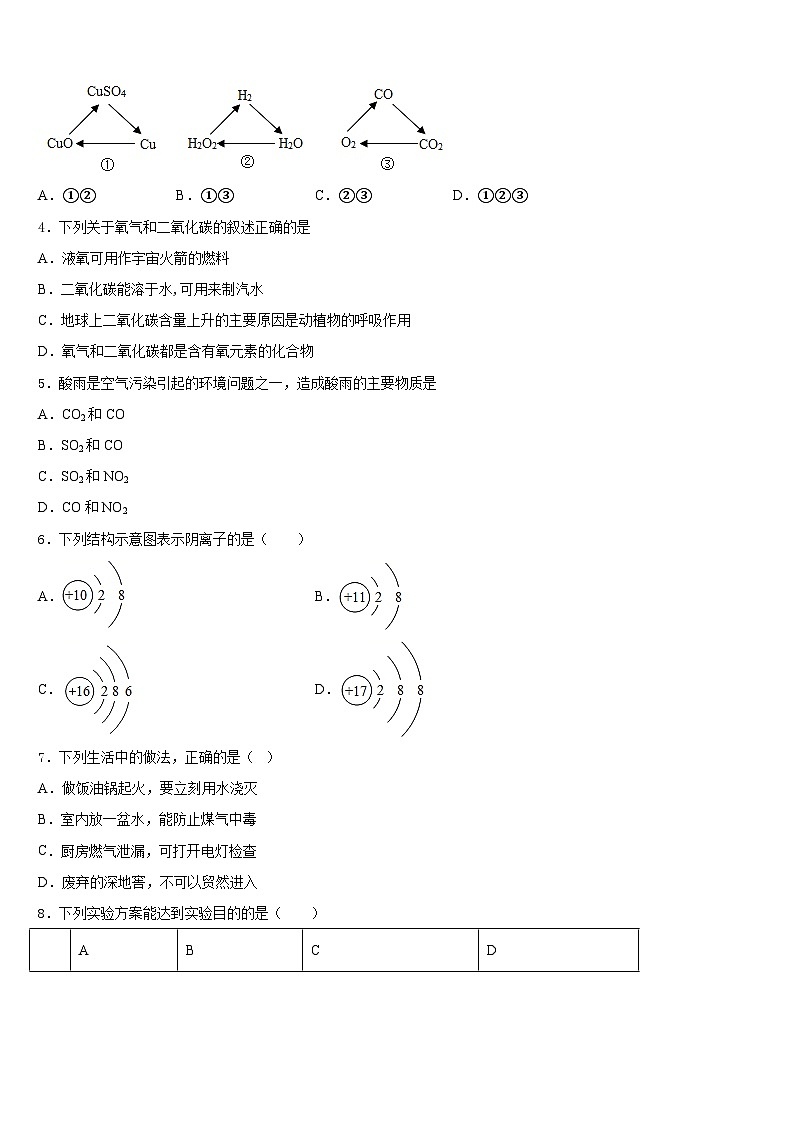 山东省青岛市崂山三中学2023-2024学年化学九年级第一学期期末经典模拟试题含答案02