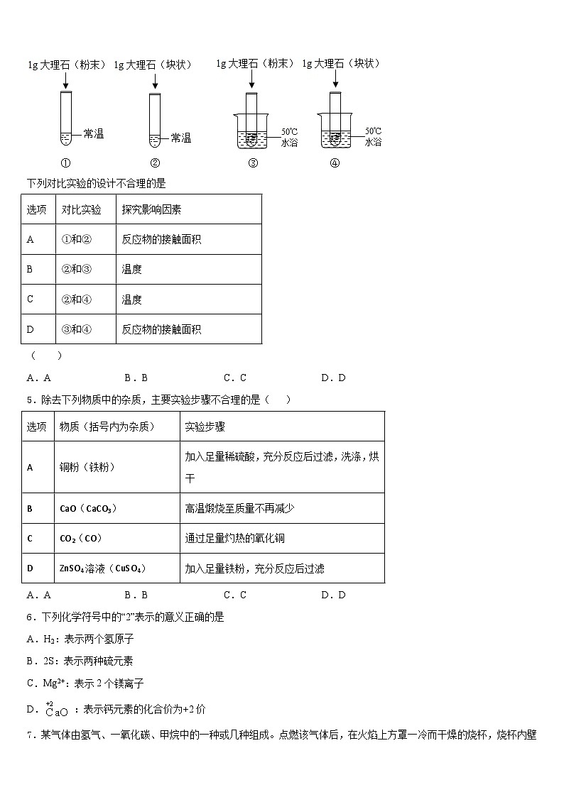 山东省诸城市树一中学2023-2024学年九上化学期末学业质量监测模拟试题含答案第2页