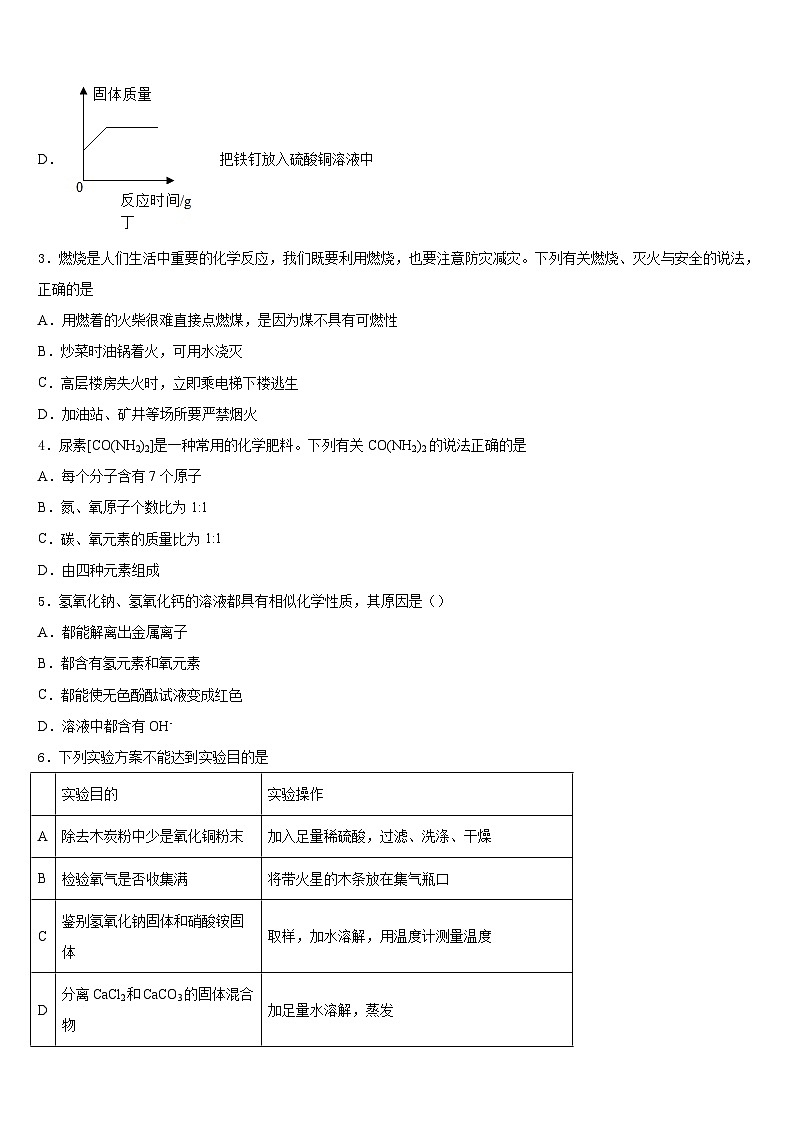 广东省汕头市潮南区峡山中学2023-2024学年九年级化学第一学期期末调研模拟试题含答案02