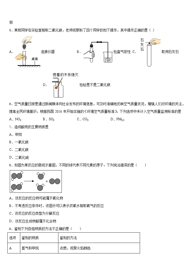 广东省河源市东源县2023-2024学年九年级化学第一学期期末统考模拟试题含答案02