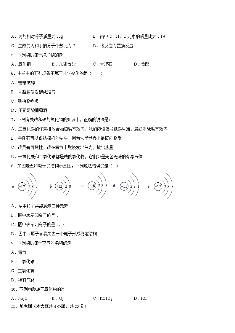 广东省深圳市龙岗实验中学2023-2024学年化学九年级第一学期期末综合测试试题含答案第2页