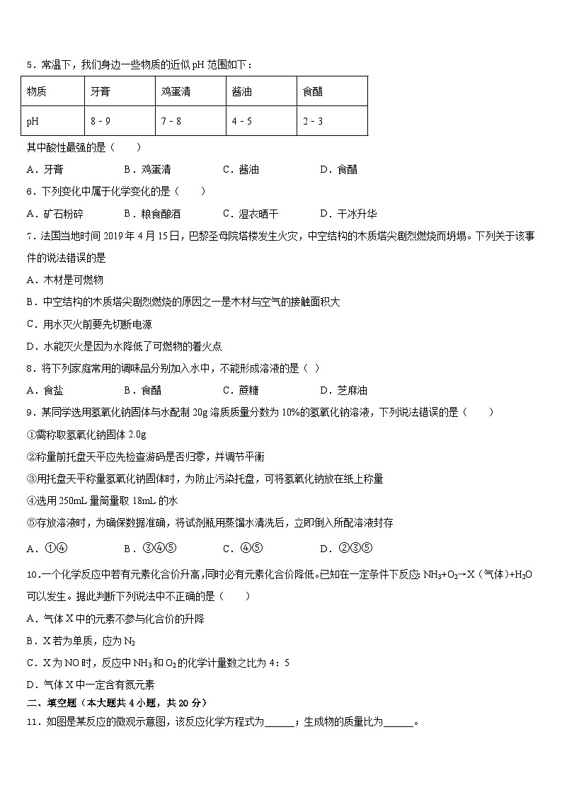 广西省来宾市名校2023-2024学年九年级化学第一学期期末综合测试试题含答案第2页