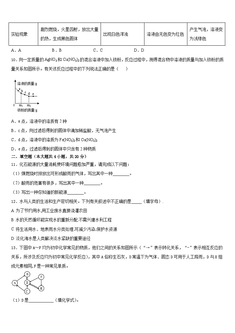 江苏省南通市启秀中学2023-2024学年九年级化学第一学期期末监测模拟试题含答案第3页