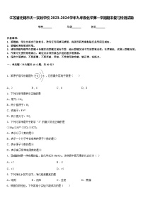 江苏省无锡市天一实验学校2023-2024学年九年级化学第一学期期末复习检测试题含答案