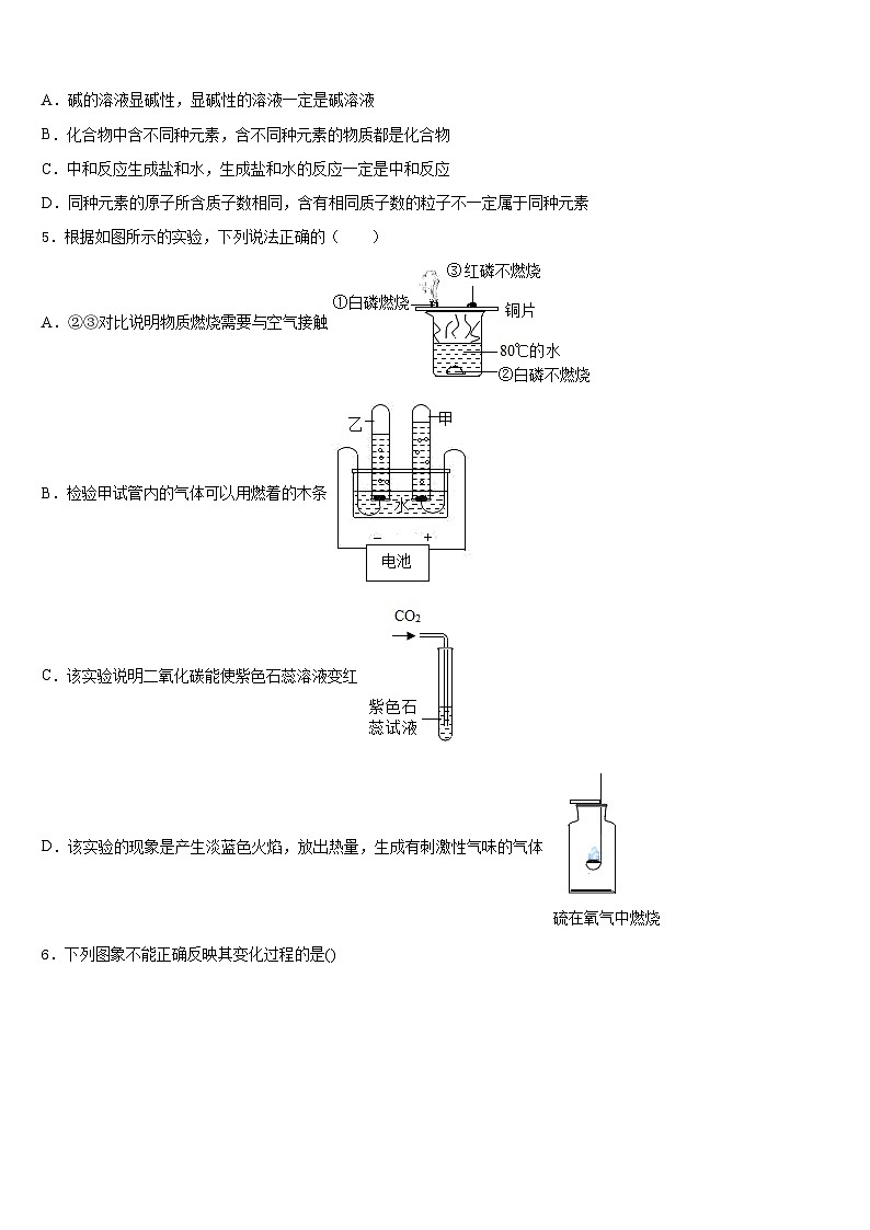 江苏省盐城市联谊学校2023-2024学年化学九上期末考试模拟试题含答案第2页