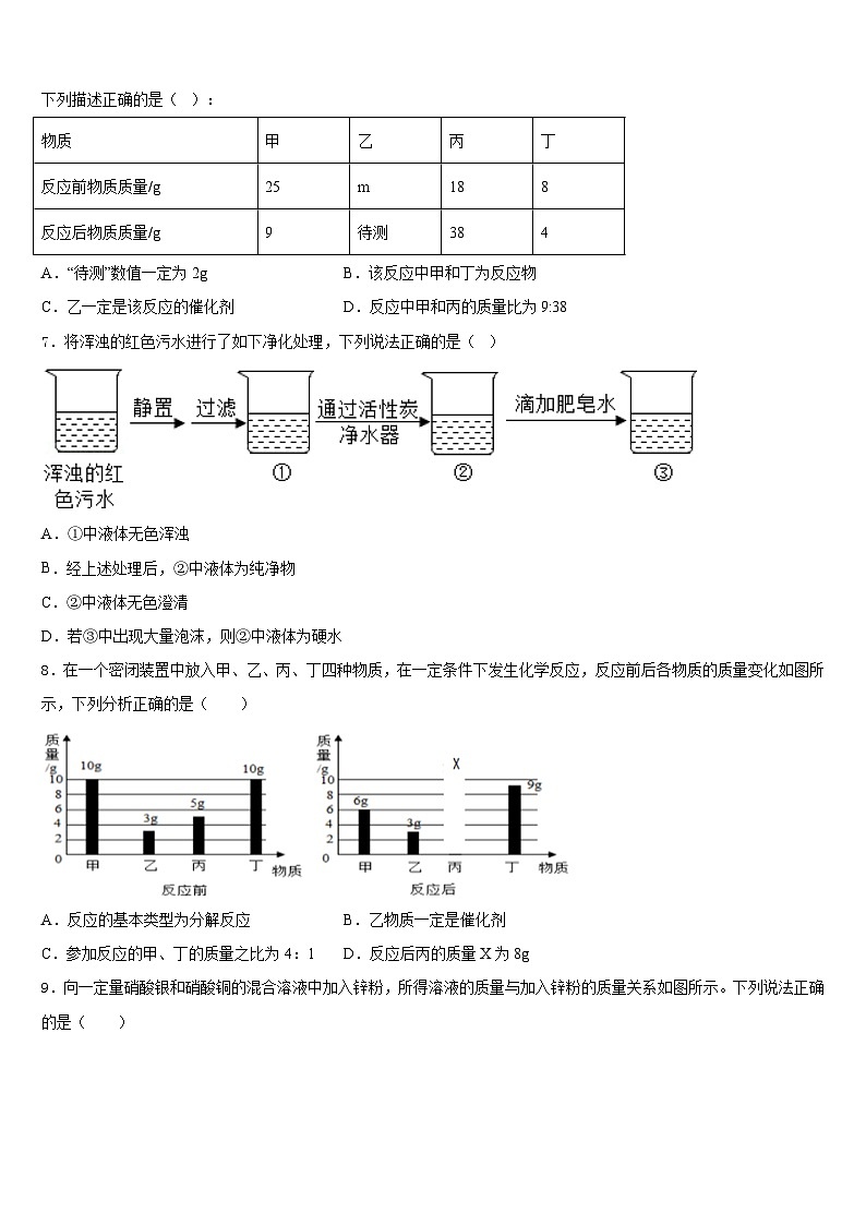 江苏省苏州市胥江实验中学2023-2024学年化学九年级第一学期期末统考试题含答案第2页