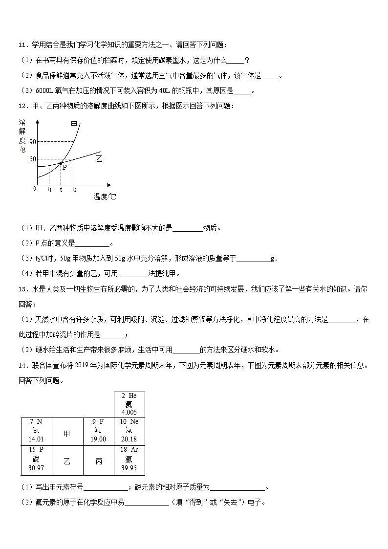 江西省九江市修水縣2023-2024學(xué)年化學(xué)九上期末預(yù)測試題含答案第3頁