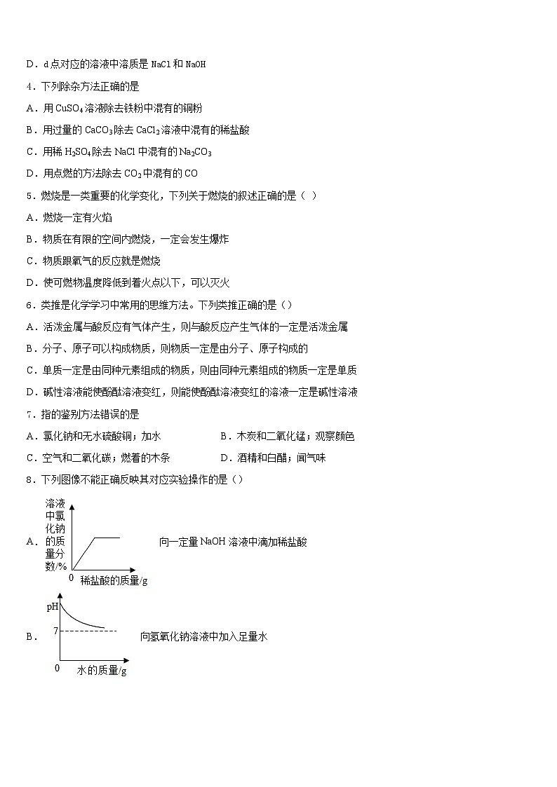 江西科技学院附属中学2023-2024学年九上化学期末预测试题含答案第2页