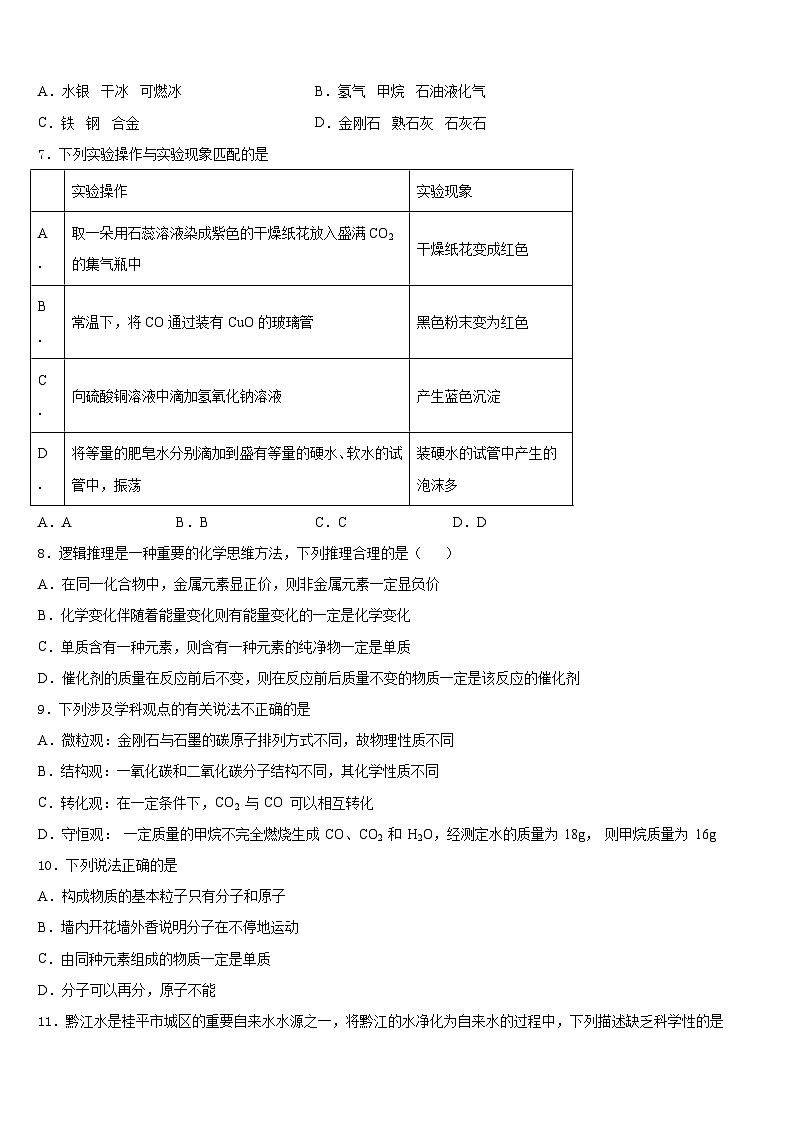 河南省开封市西北片区2023-2024学年九上化学期末教学质量检测模拟试题含答案第2页