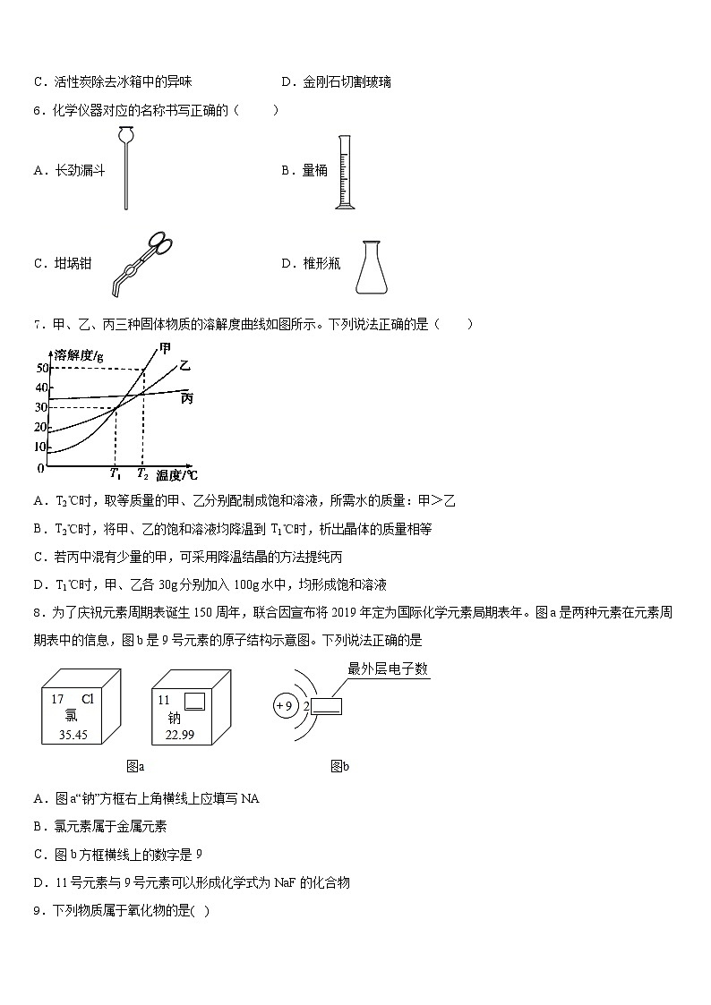 湖南省衡阳市逸夫中学2023-2024学年九年级化学第一学期期末联考试题含答案第2页