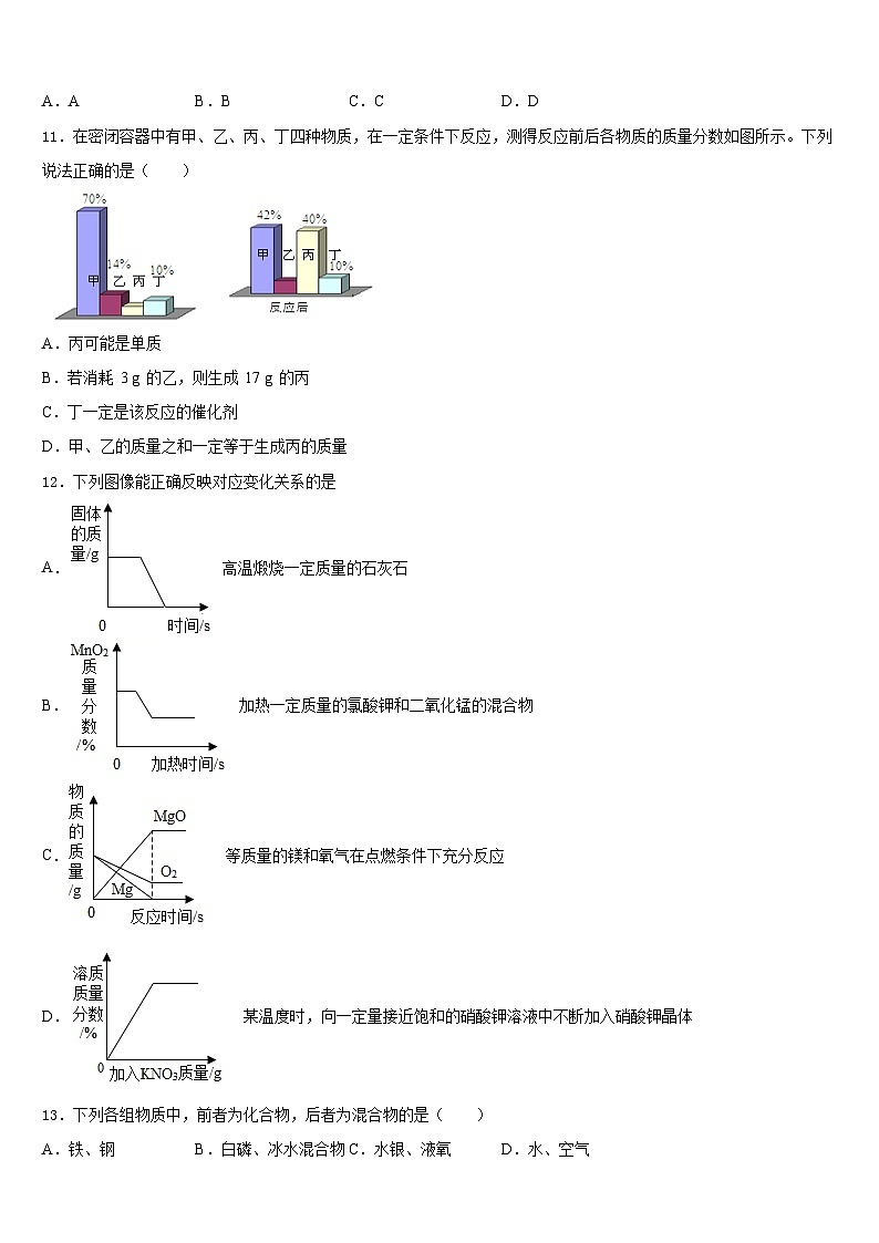 湖南省邵阳市邵阳县2023-2024学年九上化学期末教学质量检测模拟试题含答案第3页