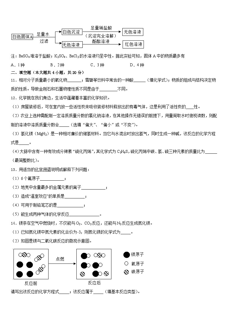 甘肃省兰州市联片办2023-2024学年化学九年级第一学期期末质量检测模拟试题含答案第3页