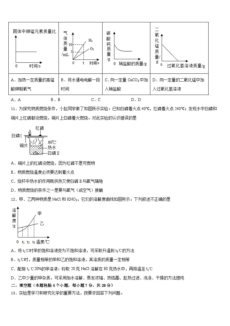西宁市重点中学2023-2024学年九年级化学第一学期期末检测模拟试题含答案第3页