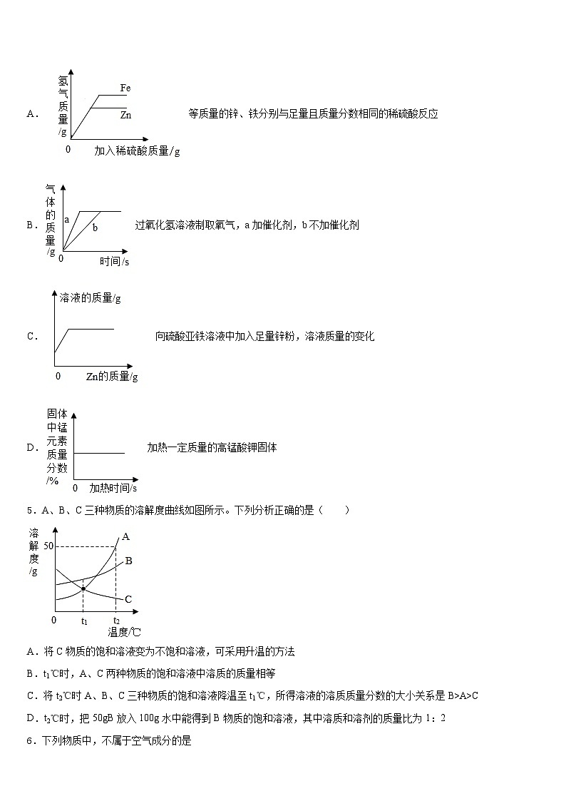 重庆市涪陵区涪陵第十九中学2023-2024学年九上化学期末调研模拟试题含答案第2页
