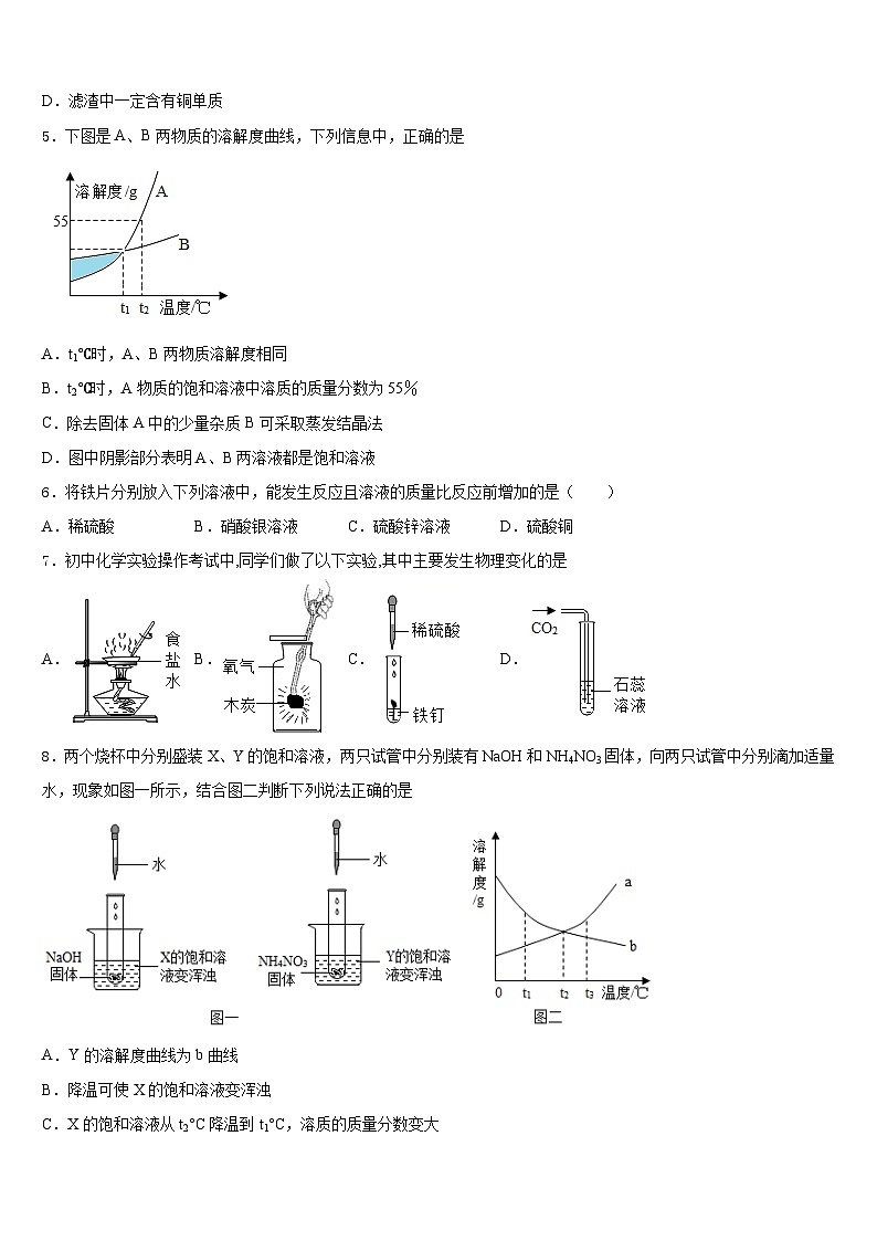 重庆市渝中区名校2023-2024学年化学九上期末复习检测模拟试题含答案第2页