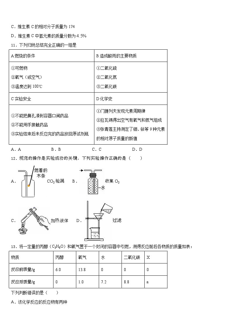 陕西省宝鸡市扶风县2023-2024学年九上化学期末考试试题含答案第3页