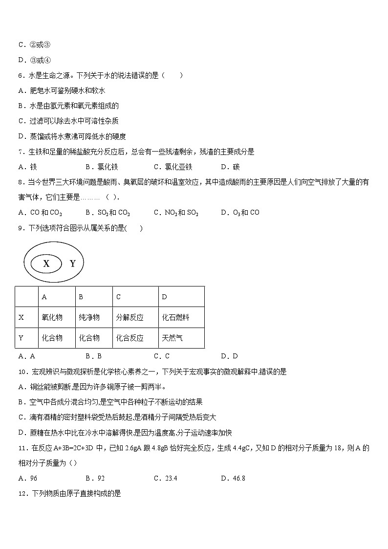 陕西省汉中学市城固县2023-2024学年九上化学期末复习检测试题含答案第2页