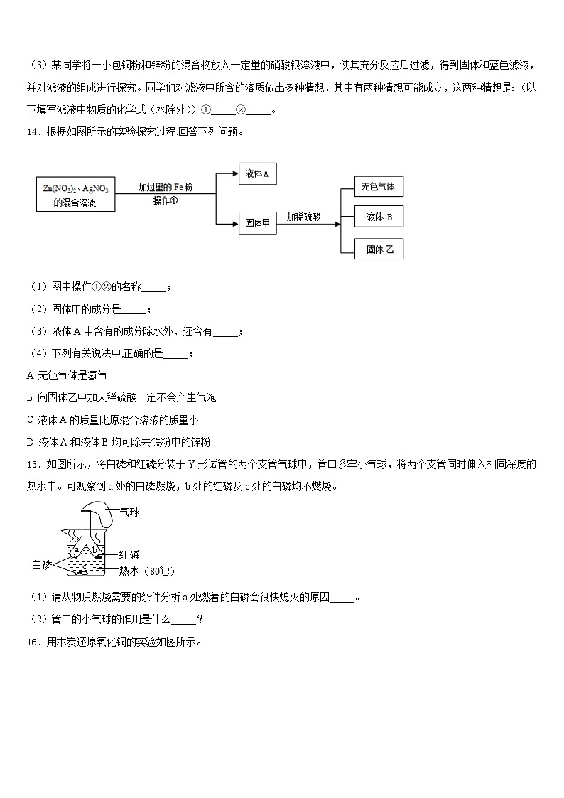 陕西省西安市东城第一中学2023-2024学年化学九年级第一学期期末检测模拟试题含答案第3页