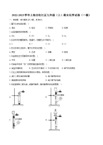 2022-2023学年上海市松江区九年级（上）期末化学试卷（一模）（含详细答案解析）