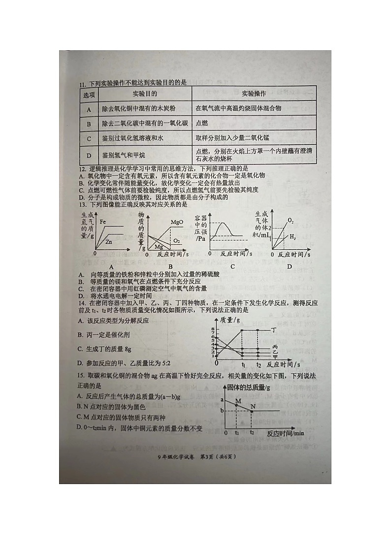 江苏省盐城市建湖县2023-2024学年九年级上学期1月期末化学试题第3页