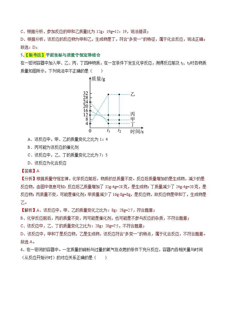 专题02 质量守恒定律 化学方程式(测试)(解析版)第3页