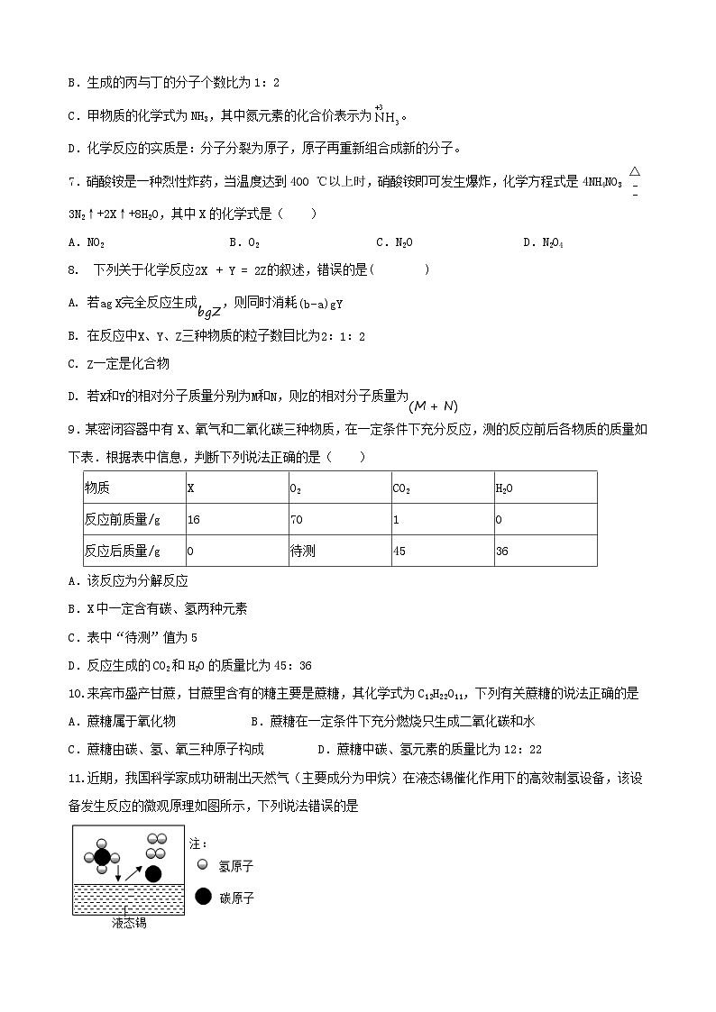 5.1 质量守恒定律 同步练习 九年级化学人教版上册02